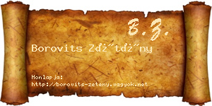 Borovits Zétény névjegykártya
